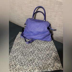 Rebecca Minkoff Bonnie Satchel in purple box weave | Dust bag included